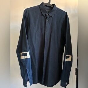 Dark Blue Prada Shirt with Light Blue Patch